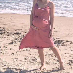 Maternity nursing silk dress